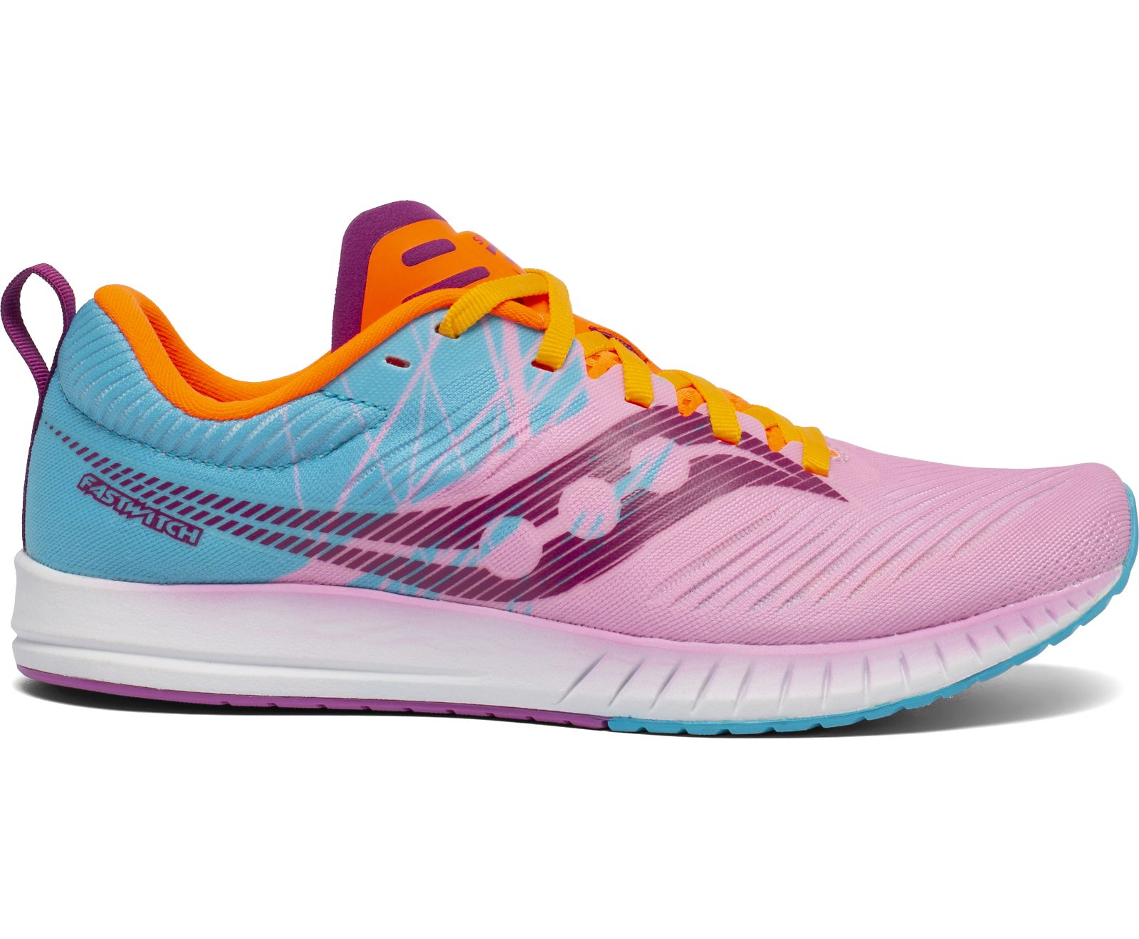 Women's Saucony Fastwitch 9 Running Shoes Pink / Blue / Orange | Singapore 127VRWD